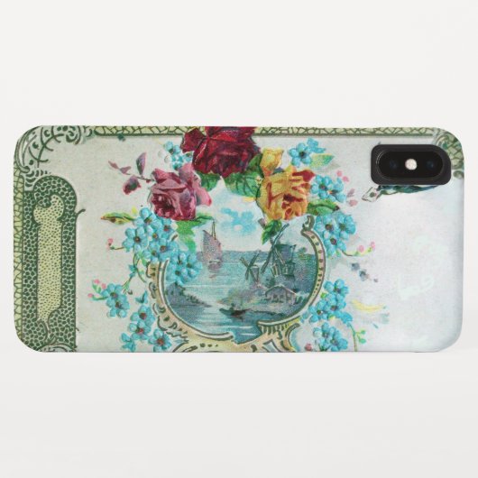 ROMANTICA /ROZEN,BLAUWE BLOEMEN MET WITTE VOGEL Case-Mate iPhone CASE (Achterkant (horizontaal))