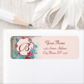 ROMANTICA ROZEN, BLAUWE STROMEN MONOGRAM roze Etiket (Insitu)