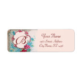 ROMANTICA ROZEN, BLAUWE STROMEN MONOGRAM roze Etiket (Voorkant)