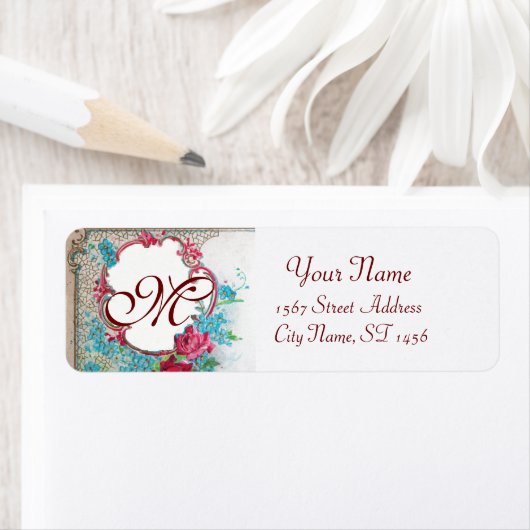 ROMANTICA ROZEN, BLAUWE STROMEN MONOGRAM Wit Etiket (Insitu)