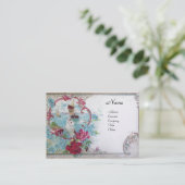 ROMANTICA, ROZEN, BLAUWE STROMEN, witte duif Visitekaartje (Staand voorkant)