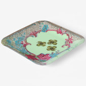 ROMANTICA ,ST.PATRICK'S SHAMROCKS EN ROZEN Bloemst Papieren Bordje (Gebogen)