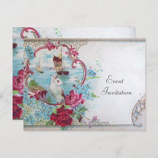 ROMANTICA Uitnodigingskaart Uitnodiging Briefkaart (Voorkant / Achterkant)