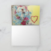 ROMANTICA/VALENTIJN CUPID GATHERING PINK ROSES FEESTDAGEN KAART (Binnen)