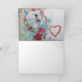 ROMANTICA/VALENTIJN CUPID GATHERING PINK ROSES FEESTDAGEN KAART (Binnen)