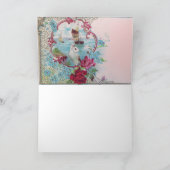 ROMANTICA/VALENTIJN CUPID GATHERING PINK ROSES FEESTDAGEN KAART (Binnen)