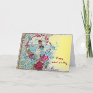 ROMANTICA/VALENTIJN CUPID GATHERING PINK ROSES FEESTDAGEN KAART