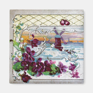 ROMANTICA Winterlandschap Met Viooltjes Magneet