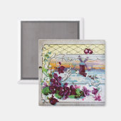 ROMANTICA Winterlandschap, Pansies, Floral Swirls Magneet (Voorkant / Achterkant)