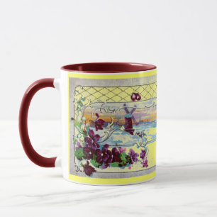 ROMANTICA Winterlandschap, Pansies, Floral Swirls Mok