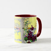 ROMANTICA Winterlandschap, Pansies, Floral Swirls Mok (Voorkant rechts)