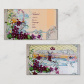 ROMANTICA Winterlandschap, Pansies White Roze Visitekaartje (Voorkant / Achterkant)