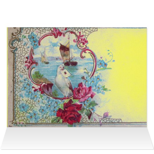 ROMANTICA/WITTE DOVE MET BRIEF-MOEDERDAG (Binnen Horizontaal (Boven))