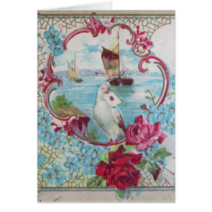 ROMANTICA / WITTE DUIF MET BRIEF MOEDERDAG