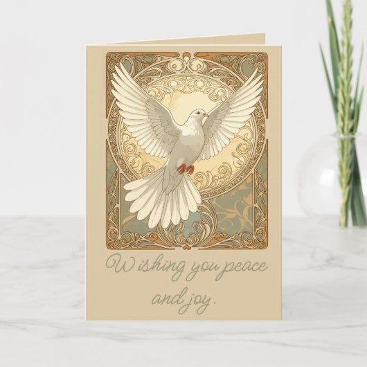 Romantically Nostalgic Peace Dove Greeting Card Feestdagen Kaart (Voorkant)