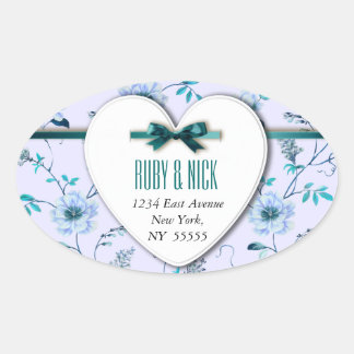 RomanticCharm collectie voor bloembruiloft Ovale Sticker