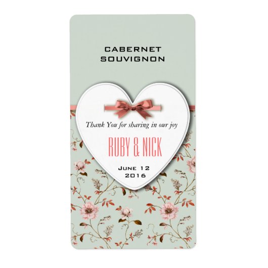 RomanticCharm  Floral Wedding collectie Etiket (Voorkant)
