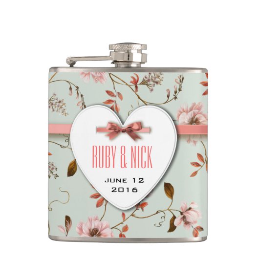 RomanticCharm  Floral Wedding collectie Heupfles (Voorkant)