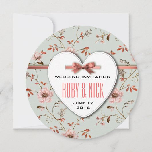 RomanticCharm  Floral Wedding collectie Kaart (Voorkant)