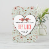 RomanticCharm  Floral Wedding collectie Kaart (Staand voorkant)
