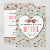 RomanticCharm Floral Wedding collectie Kaart (Voorkant / Achterkant)
