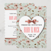 RomanticCharm Floral Wedding collectie Kaart (Voorkant / Achterkant)