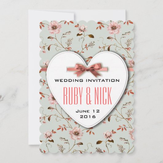 RomanticCharm Floral Wedding collectie Kaart (Voorkant)
