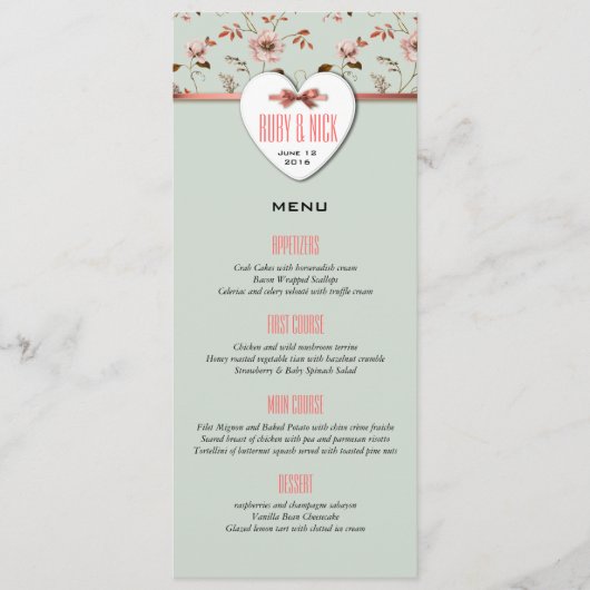 RomanticCharm  Floral Wedding collectie Menu (Voorkant)