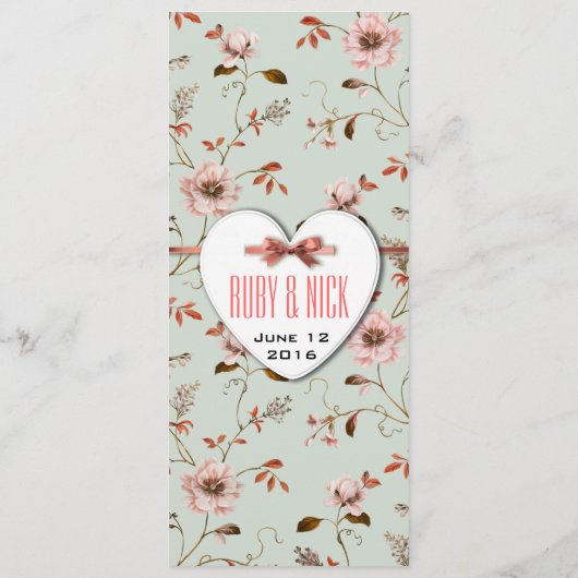 RomanticCharm  Floral Wedding collectie Menu (Achterkant)
