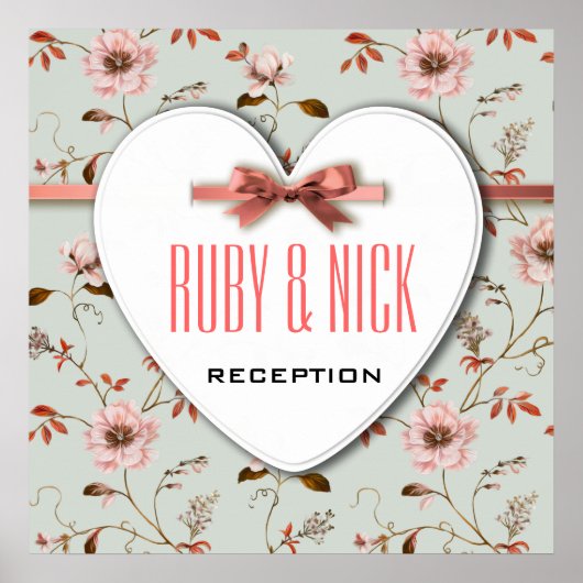 RomanticCharm  Floral Wedding collectie Poster (Voorkant)