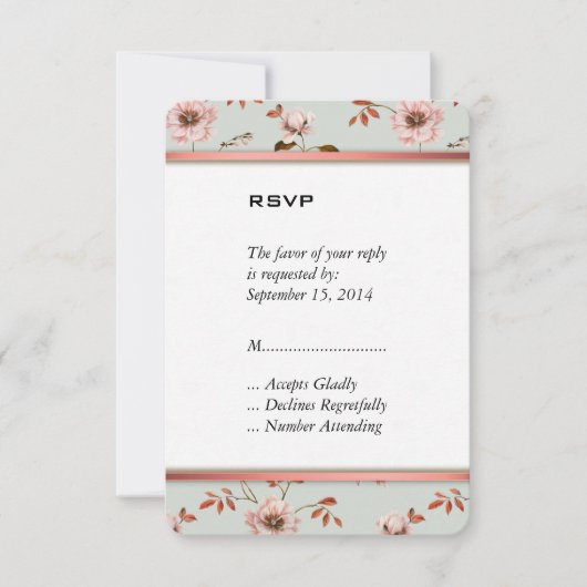 RomanticCharm  Floral Wedding collectie RSVP Kaartje (Voorkant)