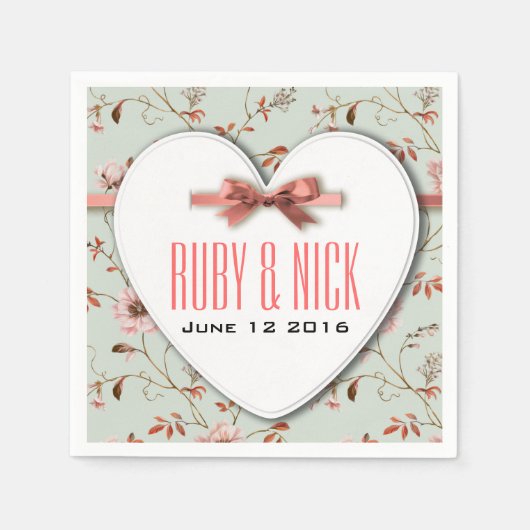 RomanticCharm  Floral Wedding collectie Servet (Voorkant)