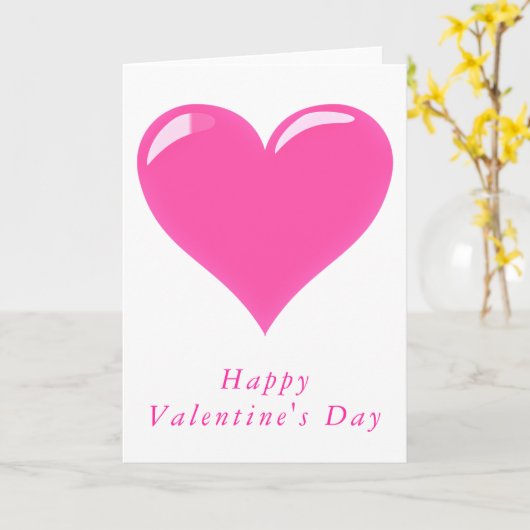 RomanticValentijnsdag Kaart Roze hart - liefde (Gele Bloem)