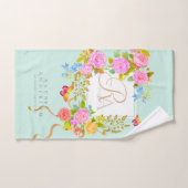 Romantiek Bloeiende Tuin Monogram Groen Bad Handdoek (Handdoek)