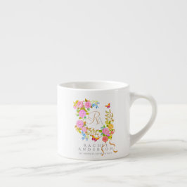 Romantiek Blooming Garden Monogram Espresso Kop