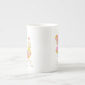 Romantiek Blooming Garden Monogram Porselein Kop (Voorkant)