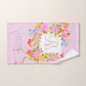Romantiek Blooming Garden Monogram Roze Bad Handdoek (Handdoek)