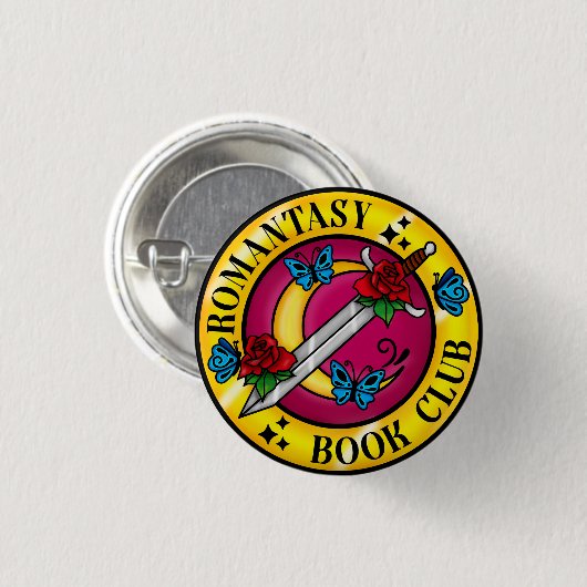Romantiek Boek Club Badge Ronde Button 3,2 Cm (Voorkant /achterkant)