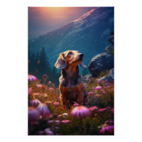 Romantiek Dachshond Verkent Een Weiland