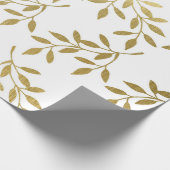 Romantiek Goud Botanisch Blad Bruiloft Inpakpapier (Hoek)