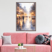 Romantiek in de regen canvas afdruk (Insitu (Woonkamer))