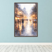 Romantiek in de regen canvas afdruk (Insitu (Houten vloer))