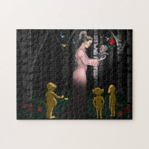 Romantiek in het bos legpuzzel