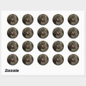 Romantiek in wielen en buizen de steampunk-ziel ronde sticker (Vel)