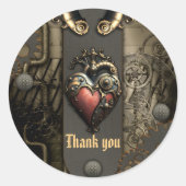 Romantiek in wielen en buizen de steampunk-ziel ronde sticker (Voorkant)