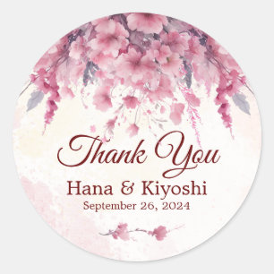 Romantiek Japan Roze Kersenbloesem Cirkelsticker Ronde Sticker