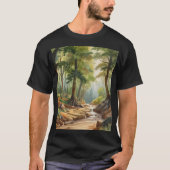 Romantiek Landschap waterverf schilderen van bomen T-shirt (Voorkant)