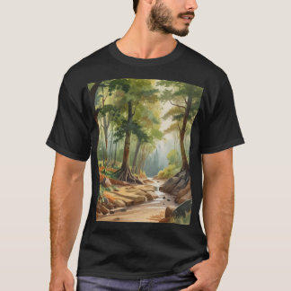Romantiek Landschap waterverf schilderen van bomen T-shirt