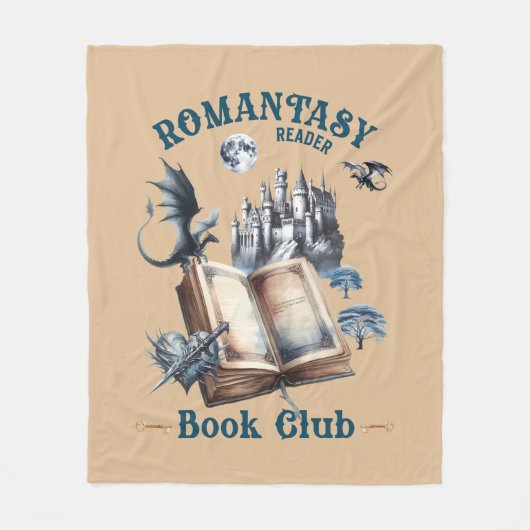 Romantiek Lezer Dragon Book Club Castle Fleece Deken (Voorkant)