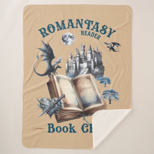 Romantiek Lezer Dragon Book Club Castle Sherpa Deken (Voorkant)
